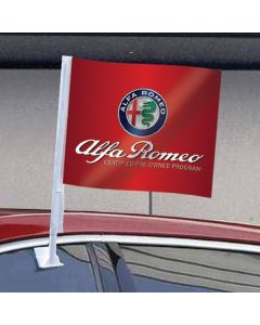 Alfa Romeo Certified Pre-Owned Clip-On Car Window Flag on vehicle at used car lot
