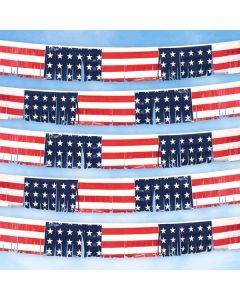 Americana Flag Fringe 60' Poly Streamers