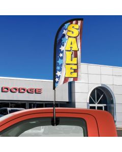 Message Clip-on Car Window Feather Flag Kits at auto dealership