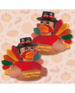 3.75" Festive Turkey Ducks with custom branding