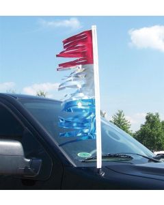 Metallic Antenna Fringe on a vehicle antenna in auto dealer lot