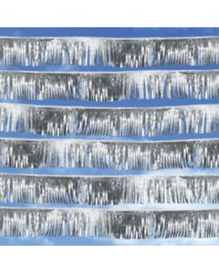 Metallic Streamer: silver over car lot