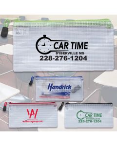 Clear Zippered Pencil Pouches with custom branding