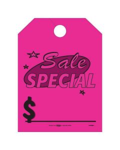 "SALE SPECIAL" Fluorescent Pink Mirror Hang Tags