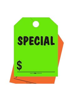 "Special" Fluorescent Rearview Mirror Hang Tags
