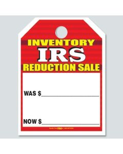 "Inventory Reduction Sale" (IRS) Theme Hang Tags