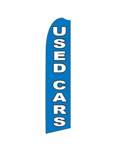 "USED CARS" Blue & White Swooper Flags