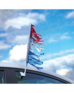 Decorative Window Flags: RWB metallic