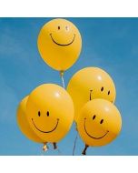 Yellow Smiley 17" Jumbo Balloons in a group