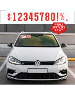 5 1/2 inch Windshield Pricers on car green-black red-white