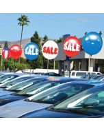 Adjustable Reusable Balloon Window Kits in use on vehicles in auto dealership